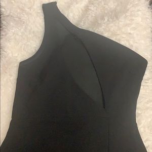 Black mini dress with chest cutout